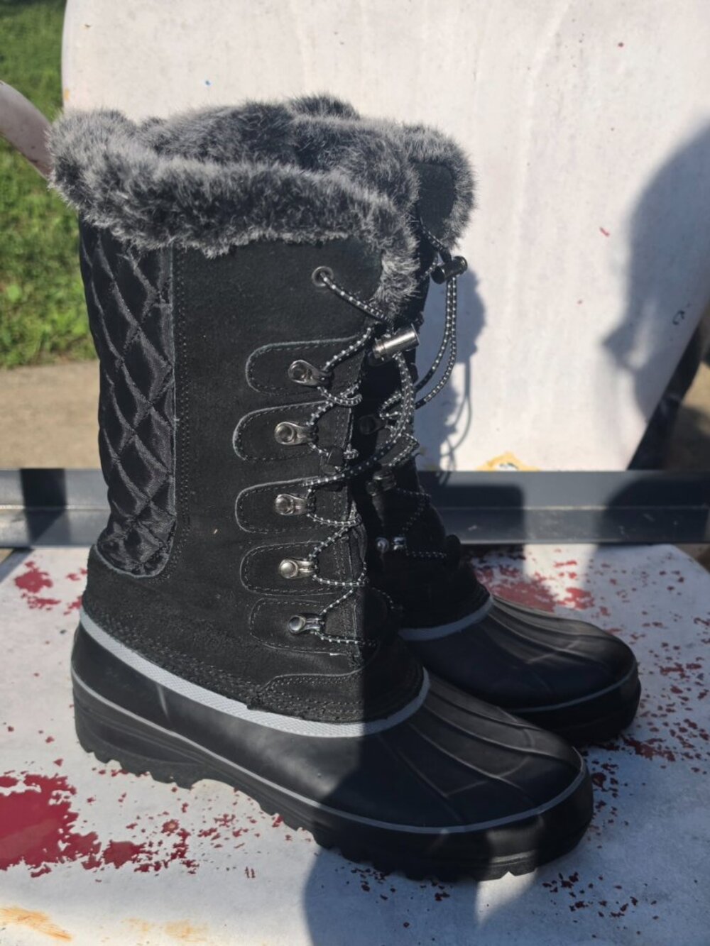 Lands End Ladies snow winter rain boots sz 8.5